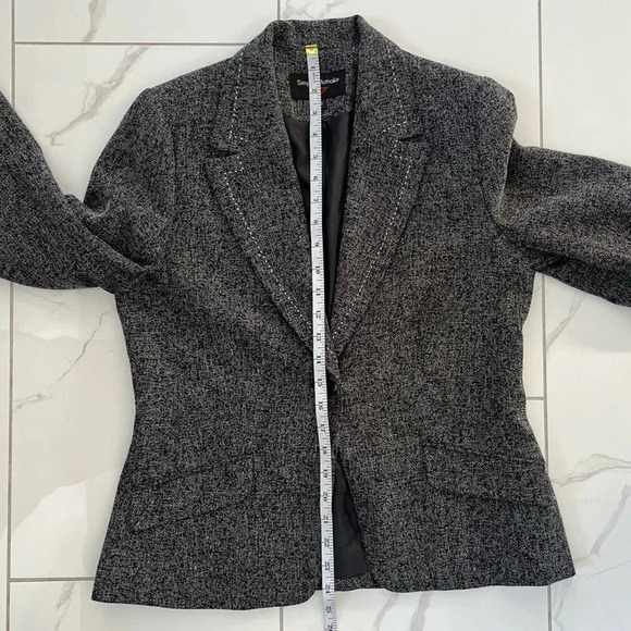 Simply Manakin/ Grey & black peppered/ Buttoned/  Blazer/ Size US 8 - Picture 15 of 16